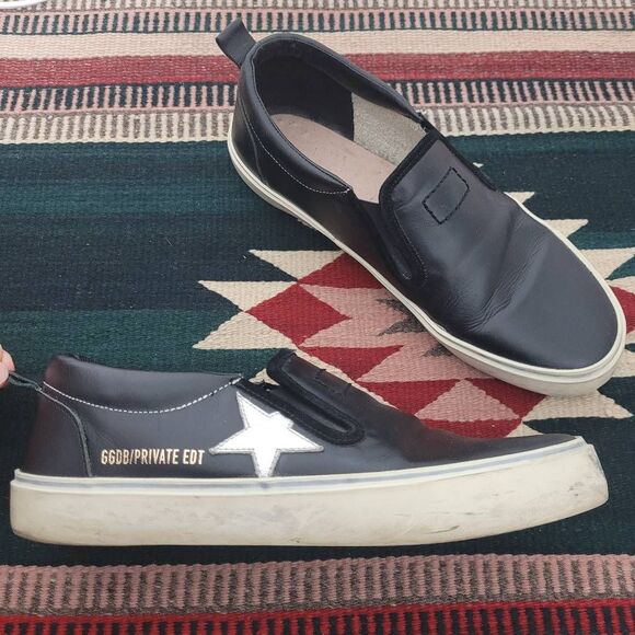 Golden Goose GGDB/Private EDT Hanami Slip On Star Sneakers Sz 40 US 10 Black - Picture 1 of 12